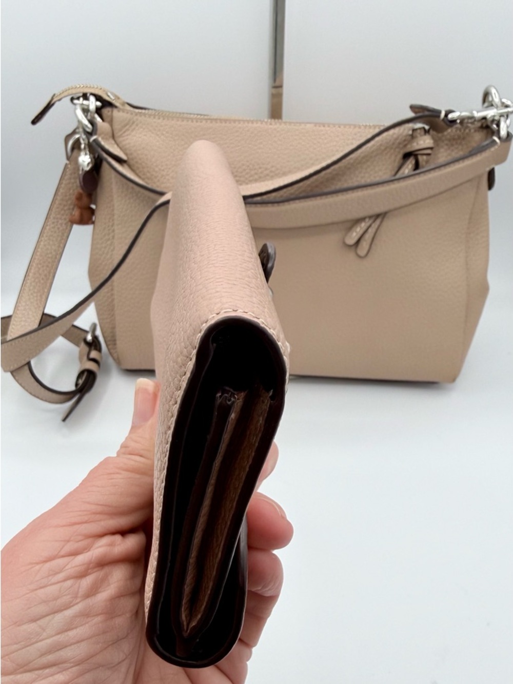 Coach Tabby Long Wallet  Taupe Pebble Leather - Picture 5 of 9